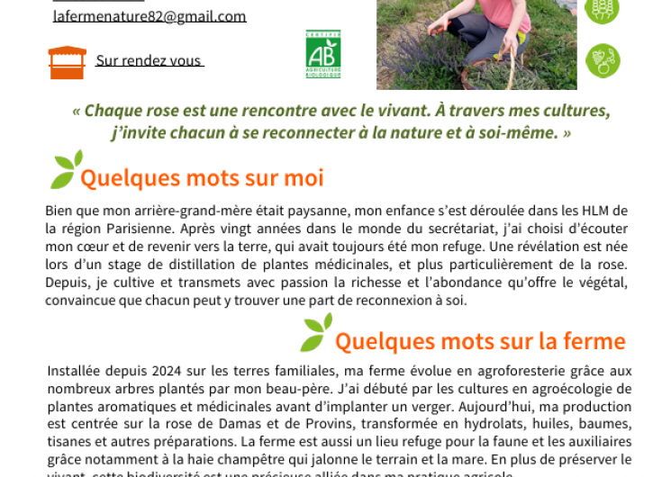 Visite Ferme Rosier et plantes médicinales