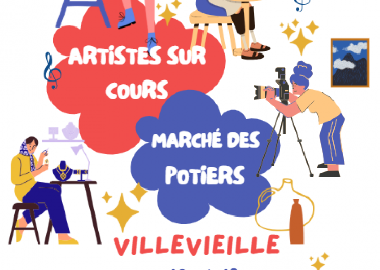 Marché des potiers et artiste sur cours