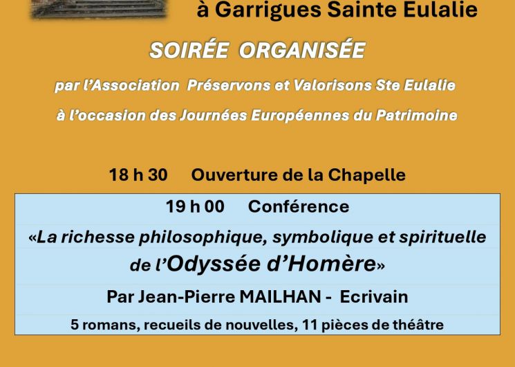 Conférence - La richesse philosophique, symbolique et spirituelle d'Odyssée d'Homère