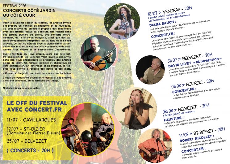 2e édition Festival Côté Jardin ou Côté Cour - Concert R. Nicollet et Concert.fr_Saint-Siffret