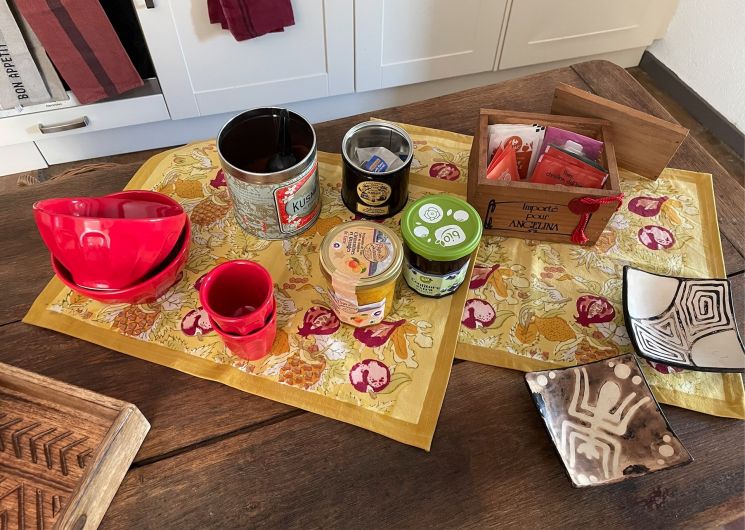 Comptoir central dans la cuisisne