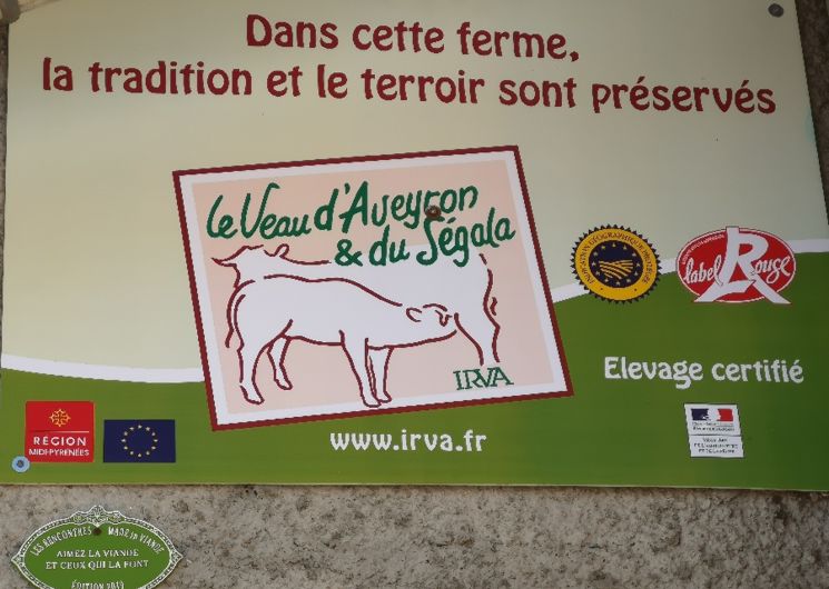 Panneau de ferme de Veau d'Aveyron et du Ségala