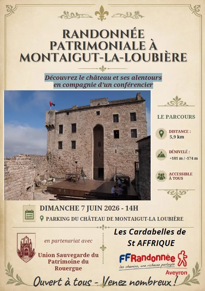 RANDONNÉE PATRIMONIALE À MONTAIGUT-LA-LOUBIÈRE 