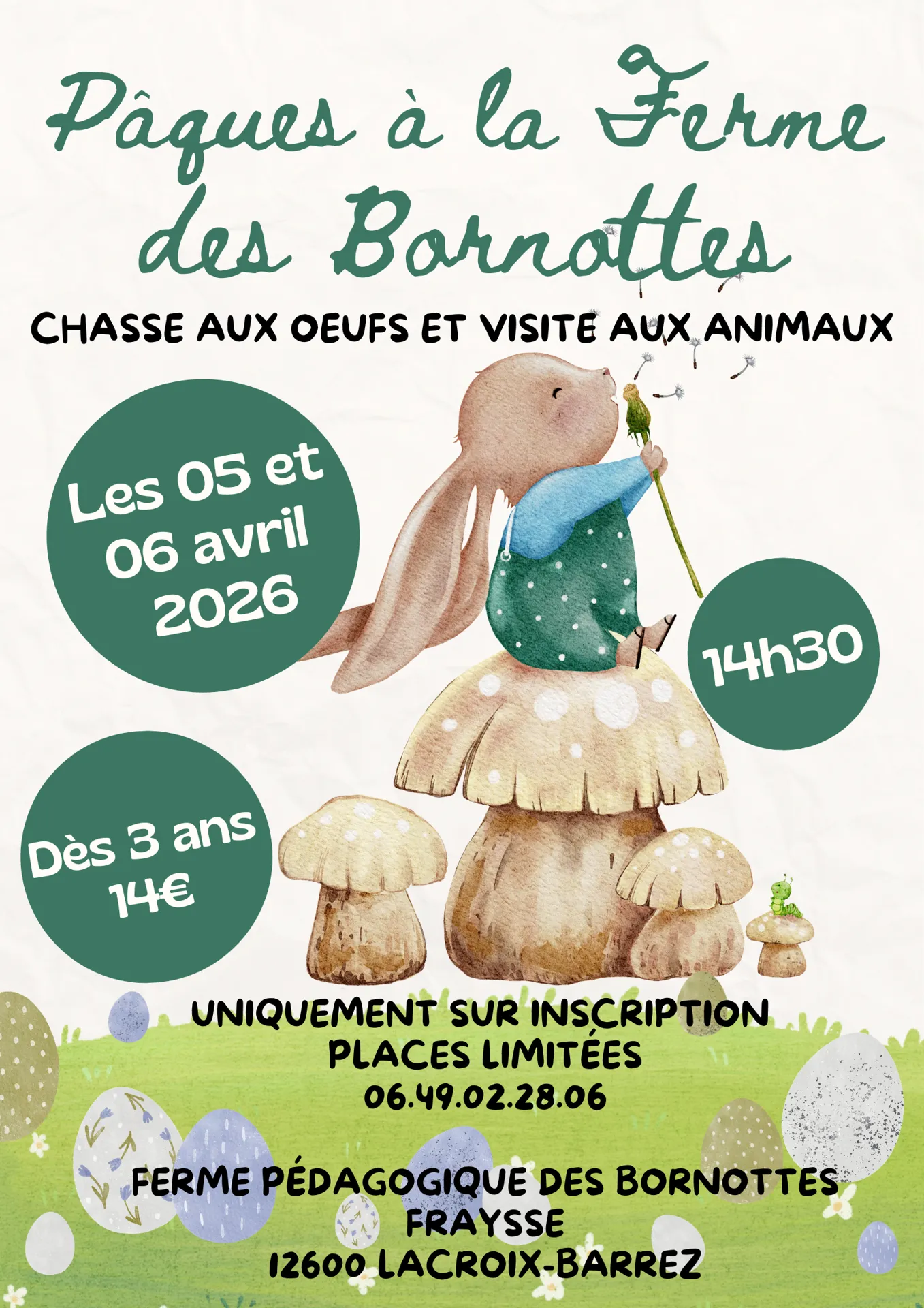 Chasse aux œufs à la Ferme pédagogique des Bornottes- COMPLET 