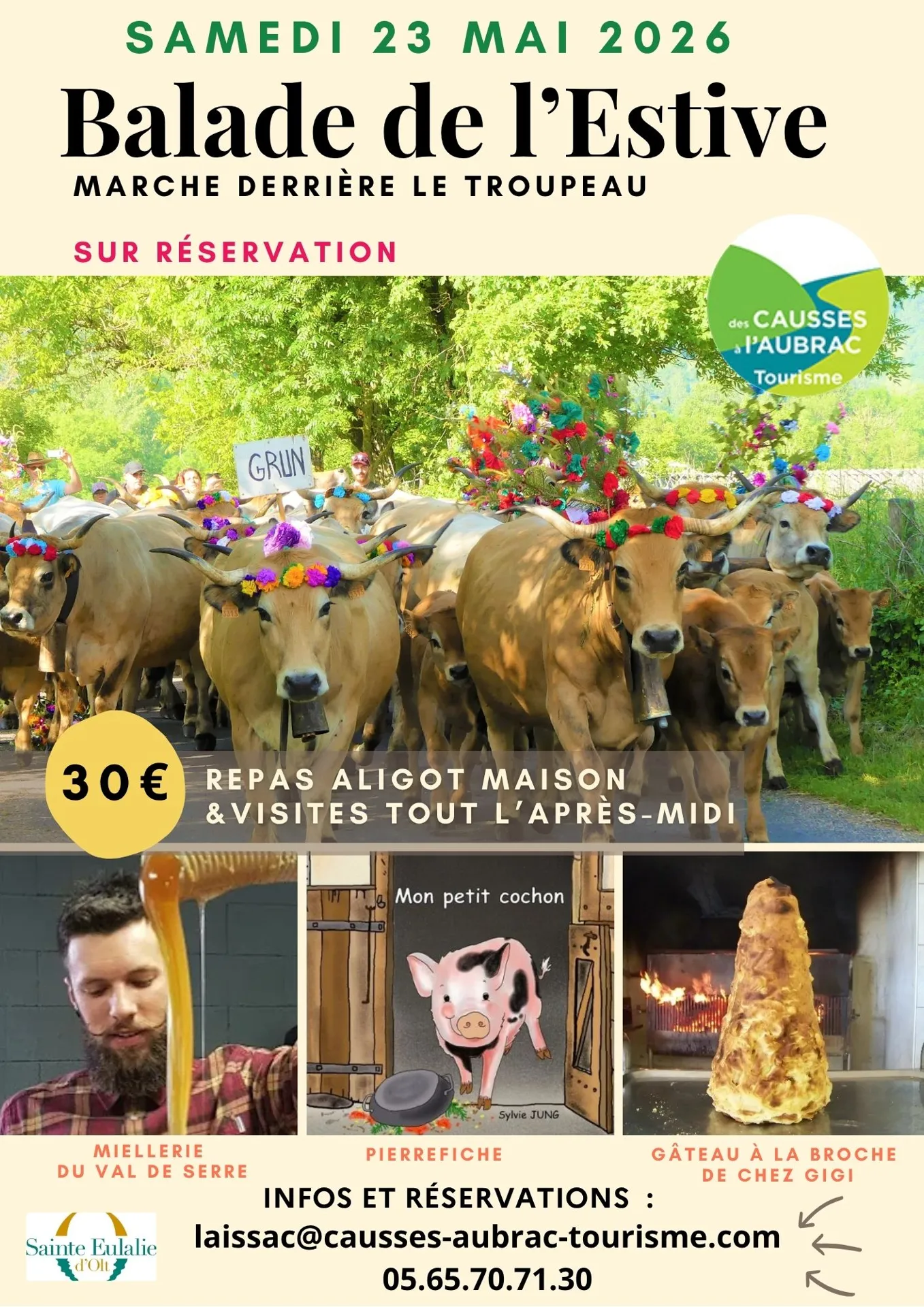 Balade derrière un troupeau pour la montée en Estive 