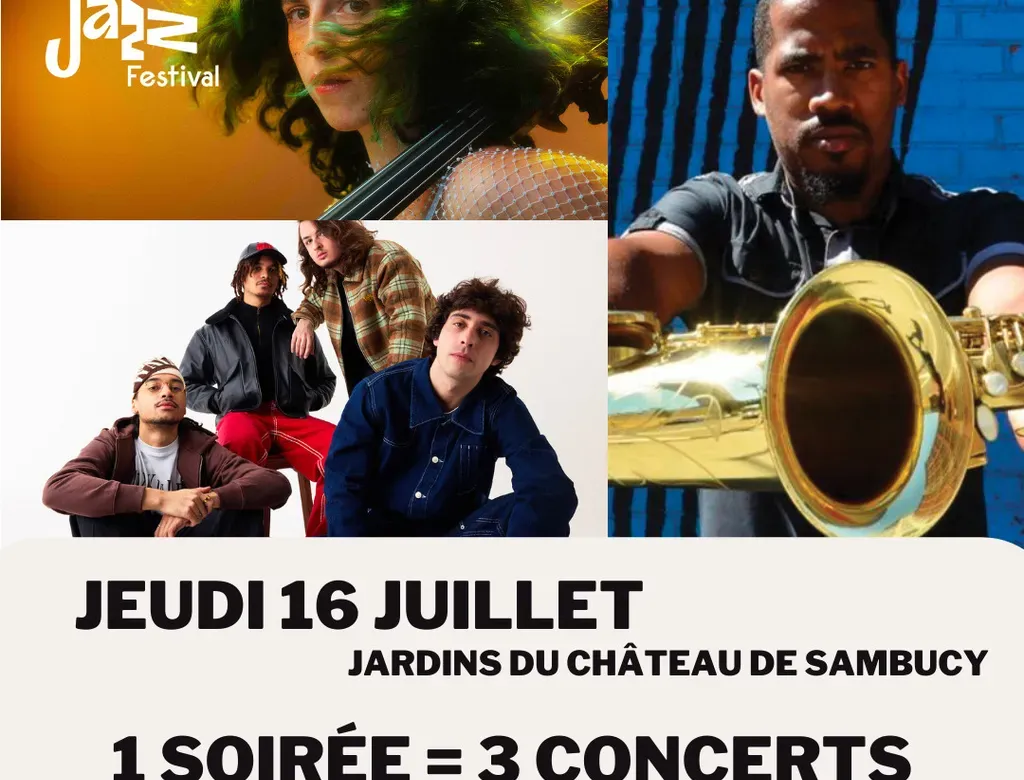 MILLAU JAZZ FESTIVAL | Soirée du Jeudi 16 juillet | 19H00 | 1 Soirée = 3 Concerts : Louise Knobil Trio (19h) + AMG (21h) + James Brandon Lewis Quartet (22h30) 