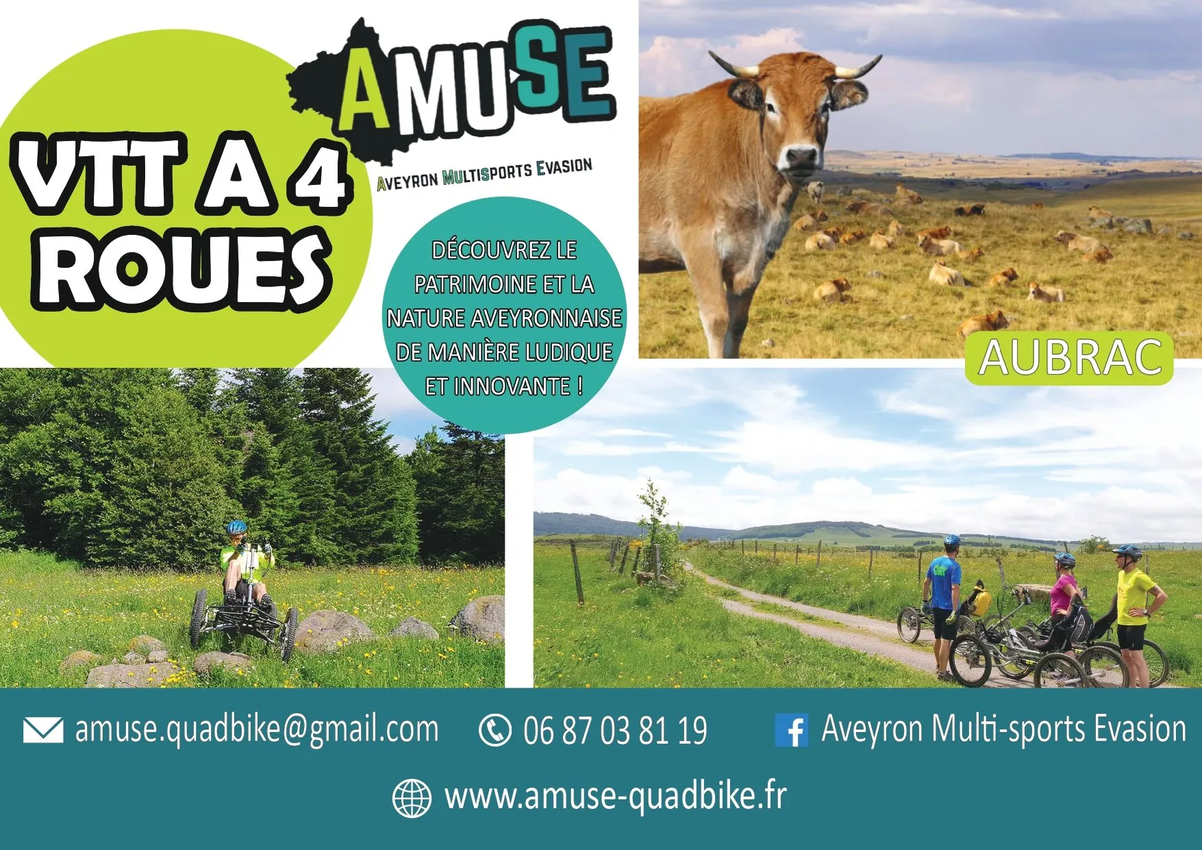 Découverte de l'Aubrac en Randonnée en VTT 4 roues (Quadbike) à Brameloup 