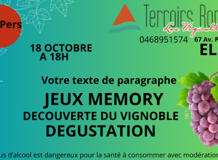 FASCINANT WEEK-END : DECOUVERTE DU VIGNOBLE DE TERROIRS ROMANS, DEGUSTATION, JEUX MEMORY 