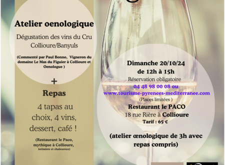 ATELIER D'ŒNOLOGIE ET DÉJEUNER AU RESTAURANT LE PACO 