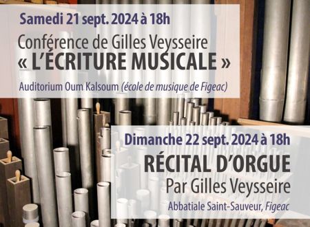 Journées du patrimoine Conférence des Amis des Orgues à Figeac : l’Ecriture musicale 