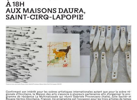 Rencontre avec les artistes en résidence à la Maisons Daura 