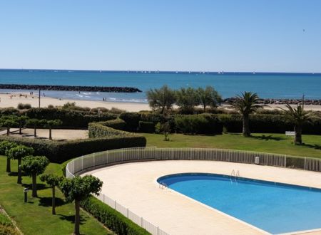 CAP D'AGDE : RÉSIDENCE LES RIVAGES DE ROCHELONGUE, APPARTEMENT À LOUER AVEC CLIM 