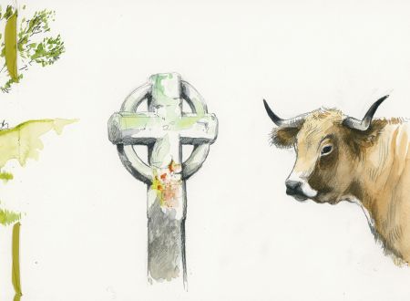 Dessin randonnée et détente en Aubrac 