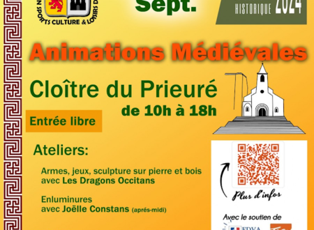 Exposition de costumes historiques, animations médiévales au prieuré d'Ambialet et Visite guidée du site médiéval - Journées du patrimoine 