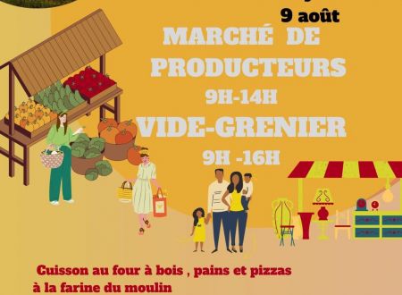 Marché de producteurs et vide-grenier autour du moulin 