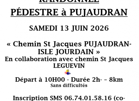 Randonnée pédestre à Pujaudran 
