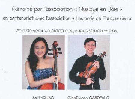 Concert à Foncourrieu : violon et violoncelle 