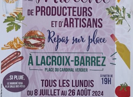 Marché de producteurs et artisans à Lacroix-Barrez 
