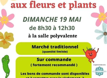 Marché aux plants et aux fleurs à Saint Laurent d'Olt 