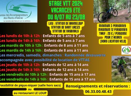 Stage VTT - Bureau des accompagnateurs des Monts d