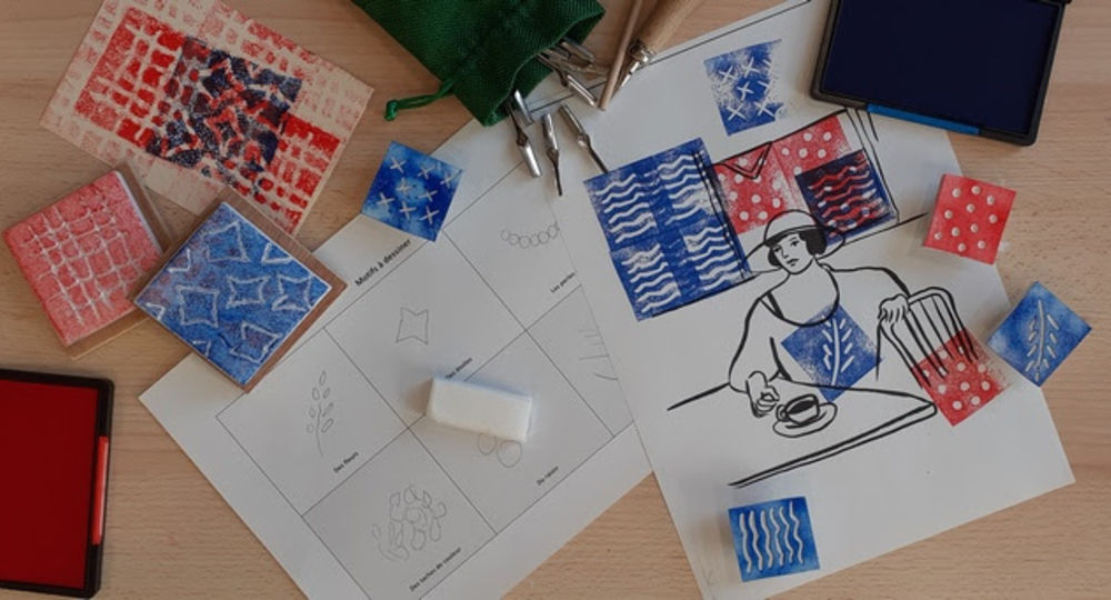 Atelier famille au musée Albert André «Tampons très déco !»_Bagnols-sur-Cèze