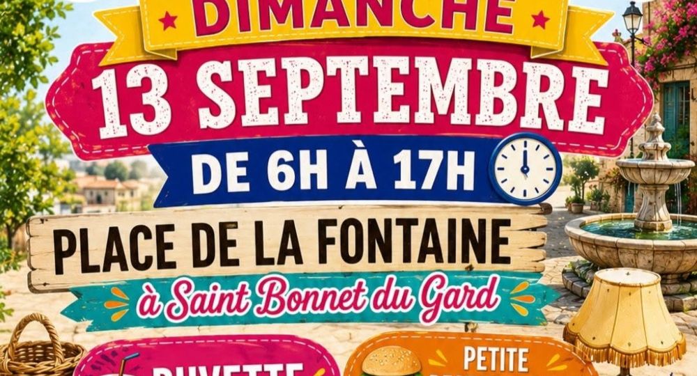 Affiche Vide grenier Saint bonnet du Gard