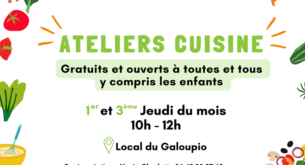 PAT : Ateliers cuisine gratuits et ouverts à toutes et tous (adultes et enfants)_Le Vigan