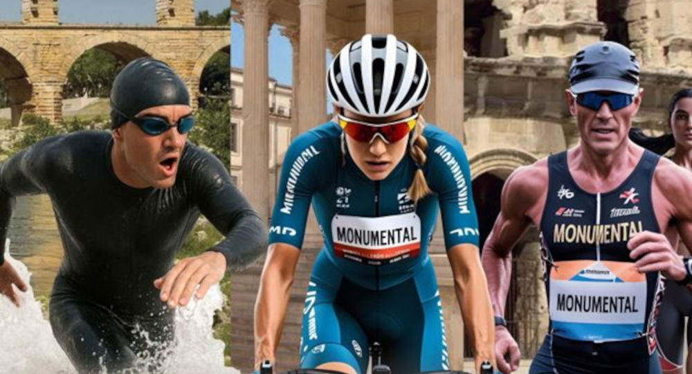 Affiche du Triathlon monumental Nîmes-Pont du Gard