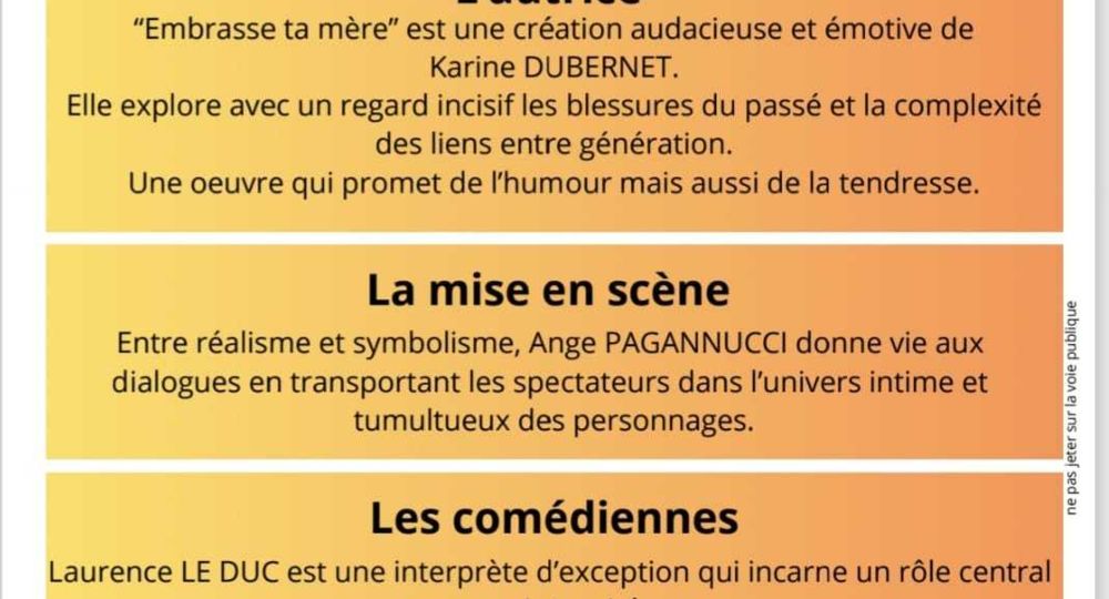 Théâtre - Embrasse ta mère_Flaux