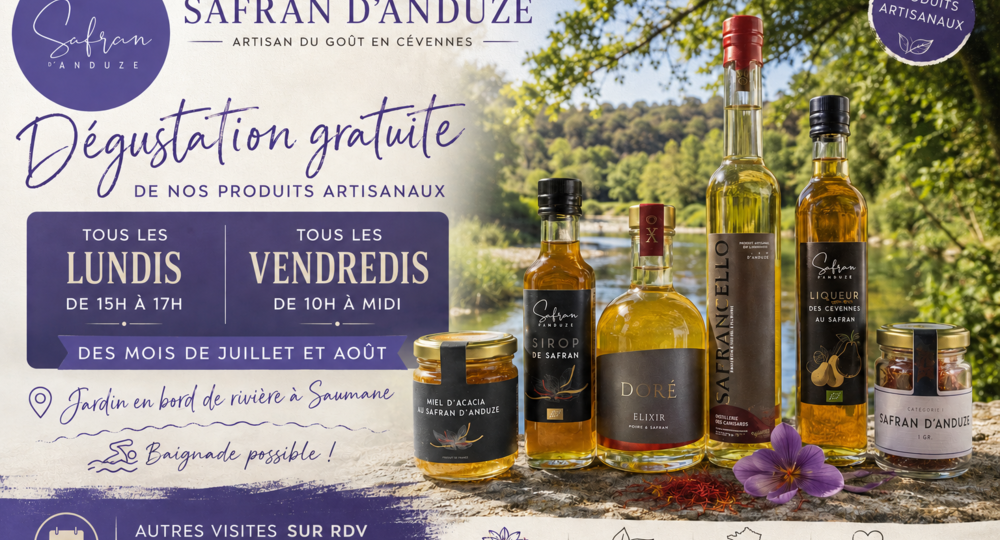 Découvrez l'univers du Safran d'Anduze lors d'une dégustation offerte_Anduze