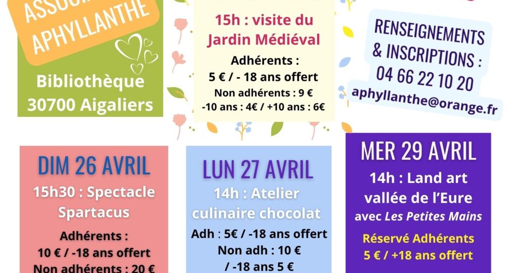 Vacances de printemps Aphyllanthe