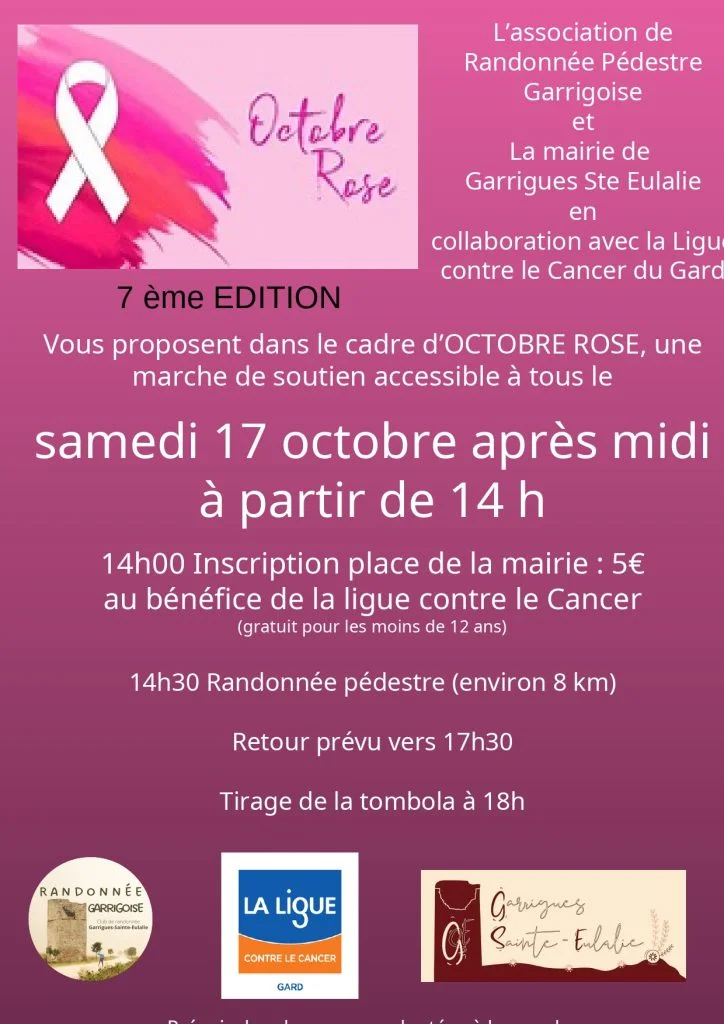Randonnée - Marche pour Octobre Rose_Garrigues-Sainte-Eulalie