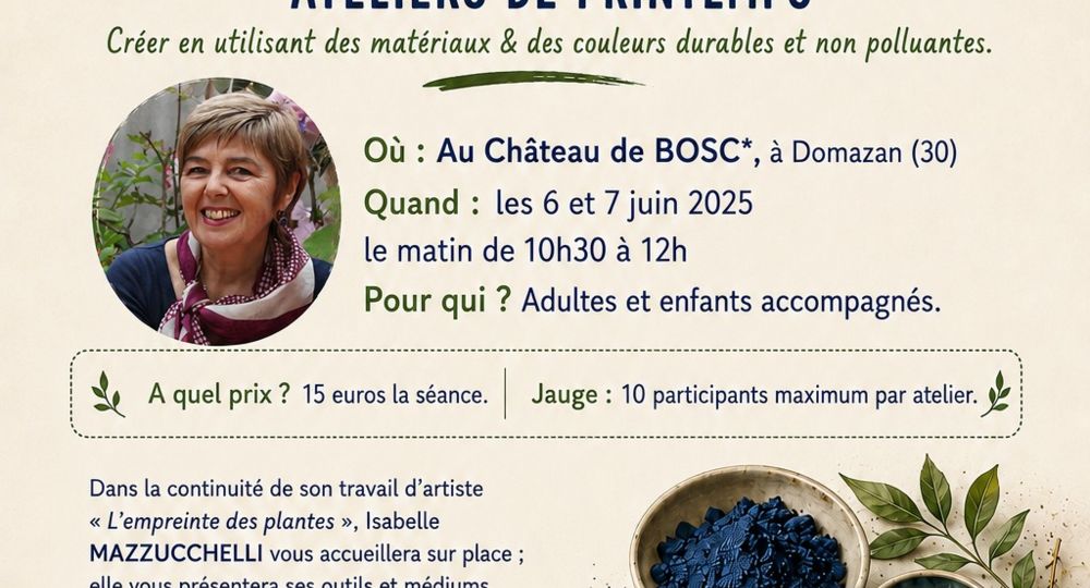 Ateliers de printemps - Empreintes & couleurs végétales_Domazan