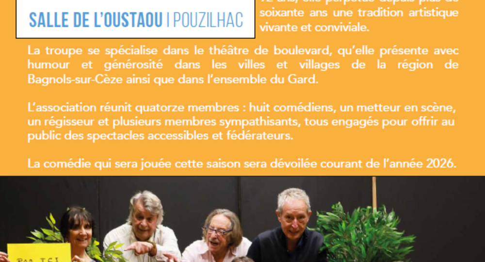 Théâtre - Comédie - Cie Les Ménestrels_Pouzilhac