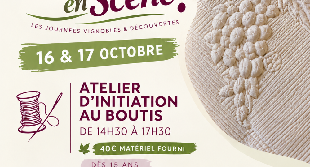 Visite et atelier boutis autour de la vigne - Vignobles en Scène_Calvisson