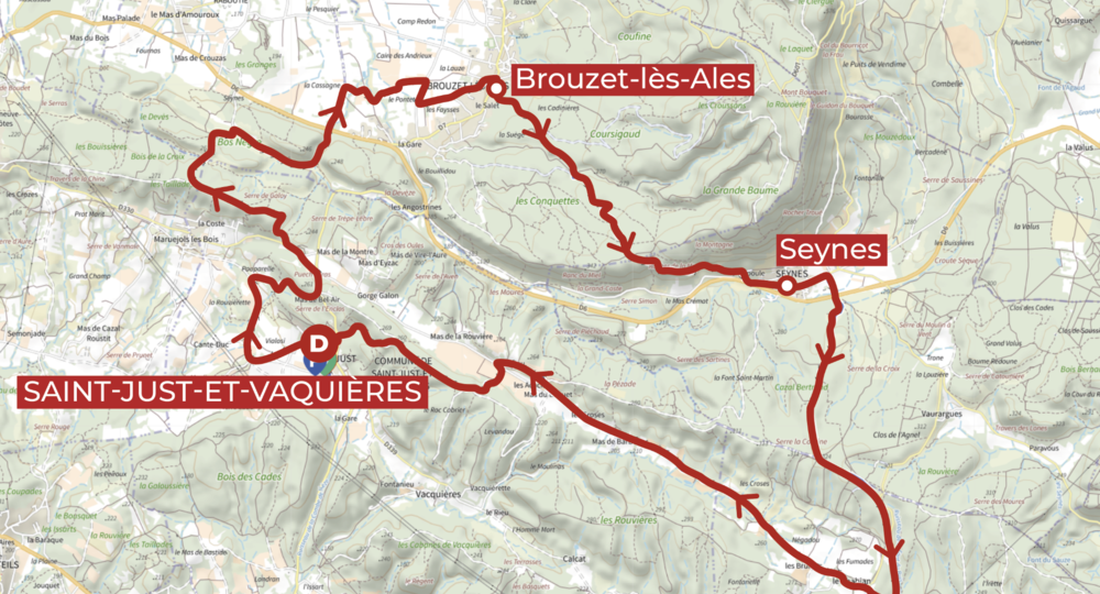 VTT - De la Plaine aux falaises du Mont Bouquet_Saint-Just-et-Vacquières