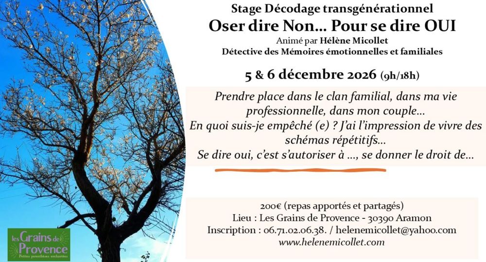 Stage décodage transgénérationnel - Oser dire non pour se dire oui_Aramon