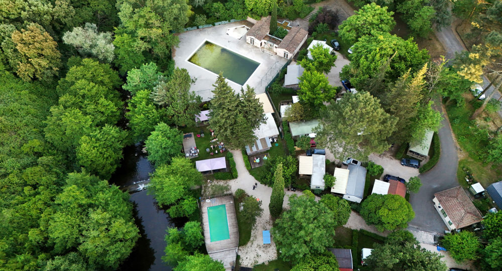 Vue aérienne du camping