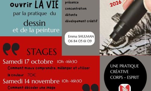 Stage : Ouvrir la vie par la pratique du dessin et de la peinture