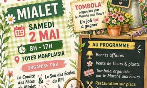 Vide-grenier et march&eacute; aux fleurs