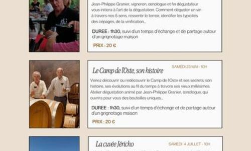 D&eacute;gustation Le Camp de l'Oste - Ateliers du printemps