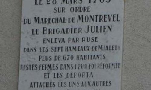 Plaque de la D&eacute;portation &agrave; Mialet