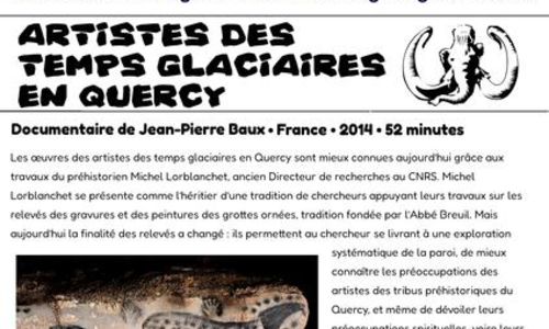 Projection : "Artistes des temps glaciaires en Quercy" - Grand &Eacute;cran pour Tous