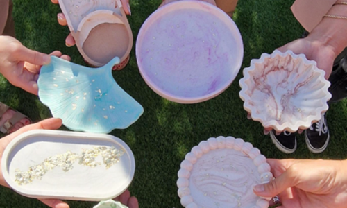 Atelier cr&eacute;atif : jesmonite et chantilly