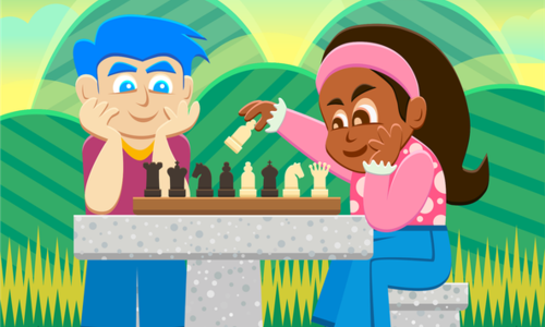 Jeux d'&eacute;checs parents enfants