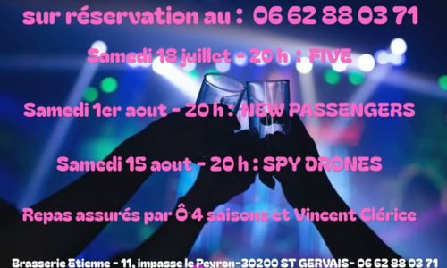 Soir&eacute;e Pop Rock par le groupe Five - Estivales de la Gervoise