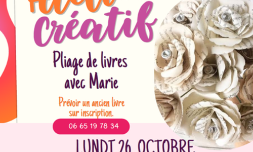 Atelier cr&eacute;atif - Pliage de livres
