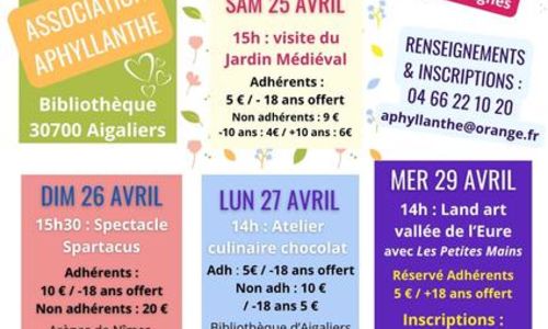 Vacances de Printemps avec l'Aphyllanthe