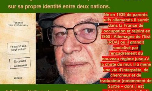 Soir&eacute;e litt&eacute;raire avec l'auteur Vincent von Wroblewsky