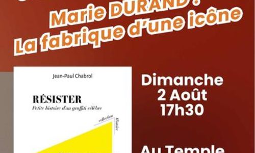 Conf&eacute;rence de Jean-Paul ChabrolMarie-Durand : La fabrique d'une ic&ocirc;ne